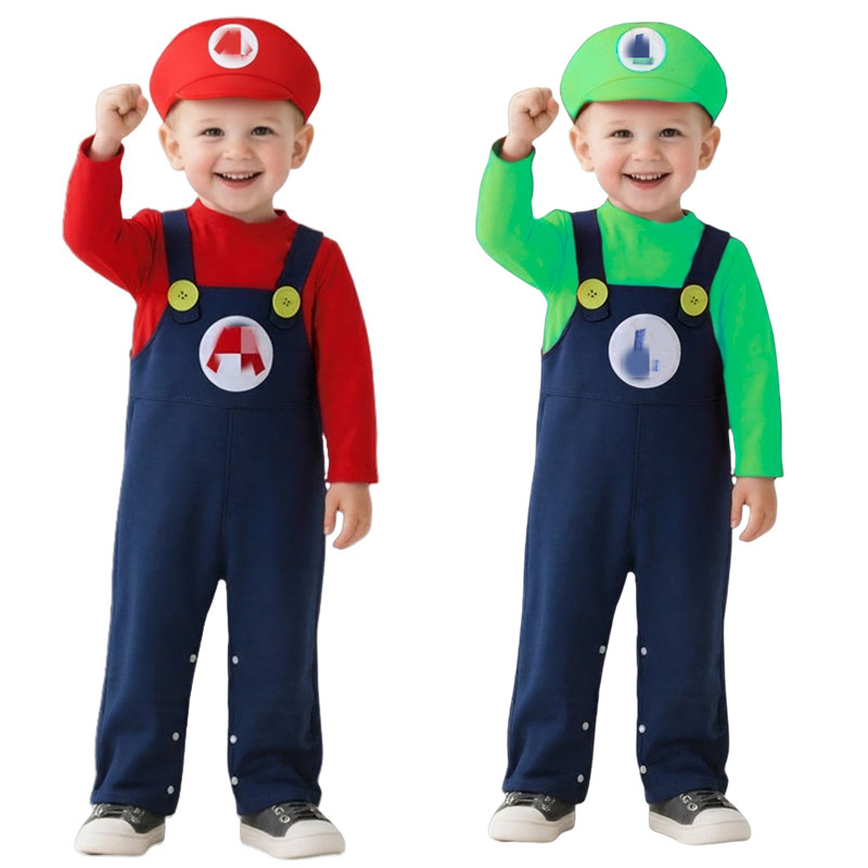 Baby Clothes - Baby Plumber Costume Red Green Anime