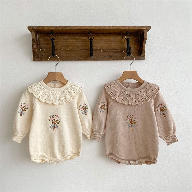Spring Autumn Newborn Knitting - Newborn Baby Girl Romper Floral review and price