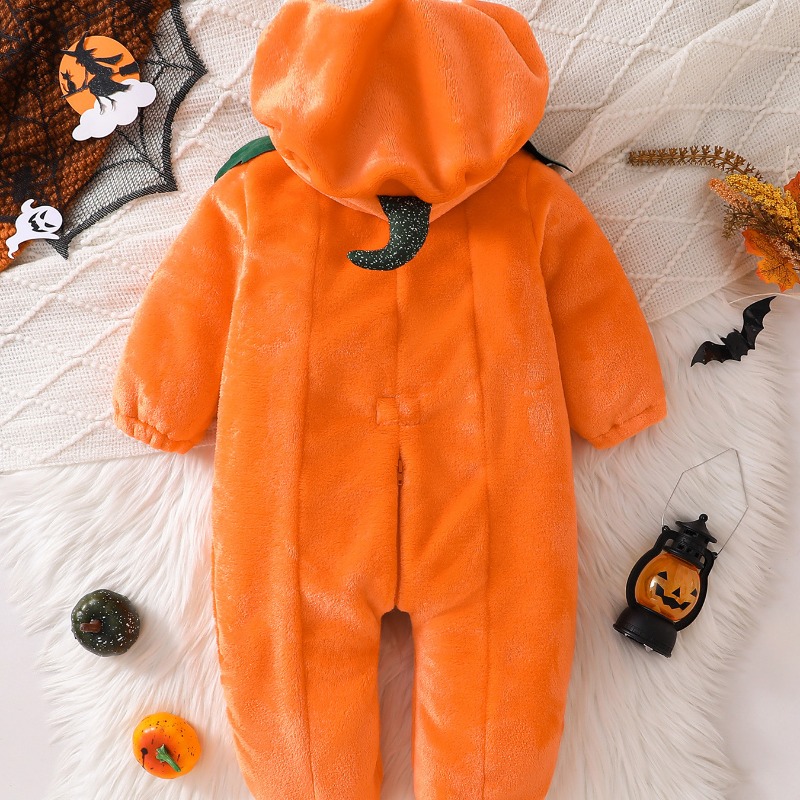 Newborn Baby Pumpkin Romper Ho - Cotton Baby Onesies Zipper review and price