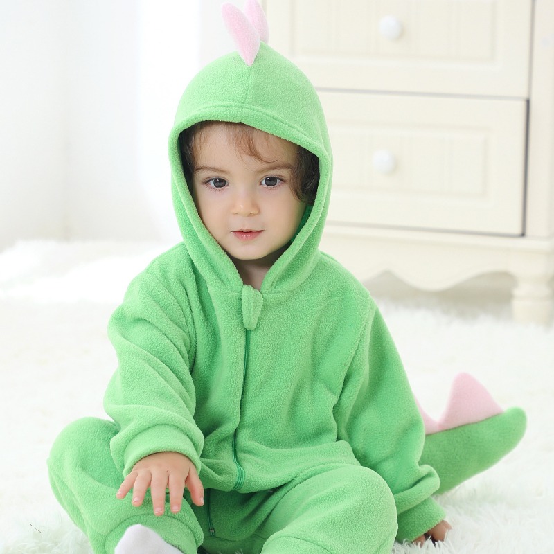 Newborn Baby Green Dinosaur Ro - Cotton Baby Onesies Zipper review and price