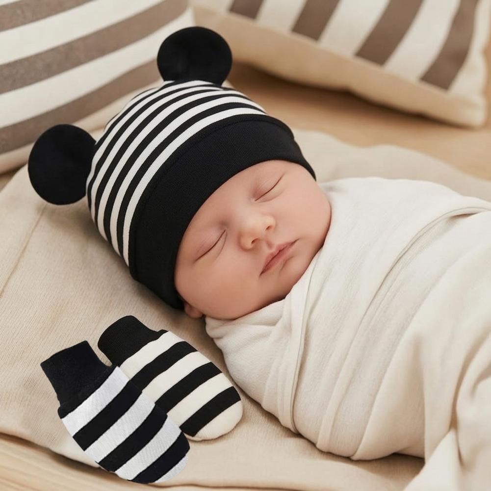 Baby Scratch Mittens Booties N - Infant Beanie Hat With Ears review and price