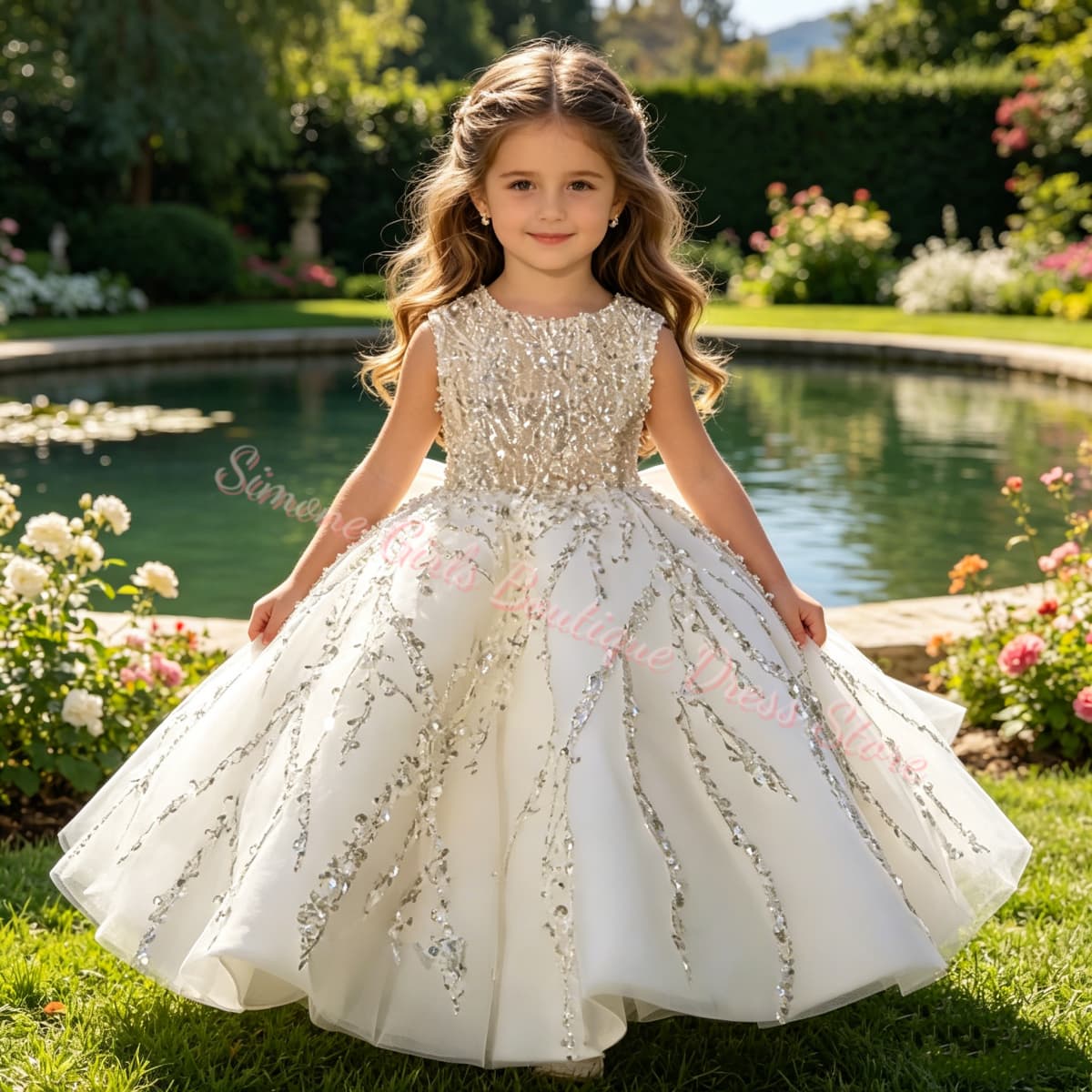Flower Girl Dress Luxury Beade - Toddler Girl Tulle Party Dress review and price