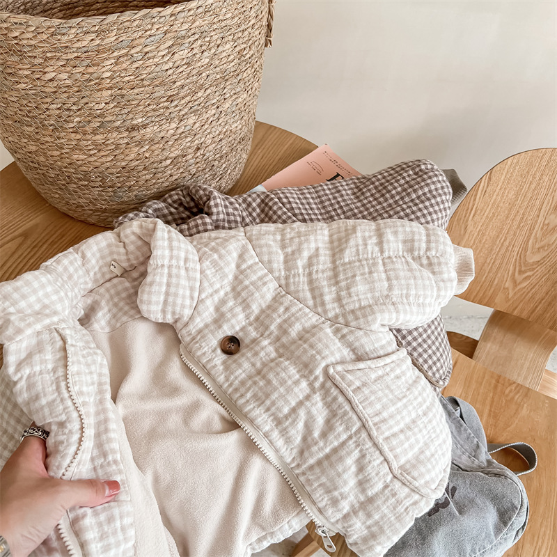 Kids Gingham Plaid Quilted Jac - Toddler Boy Winter Fleece Jacket review and price
