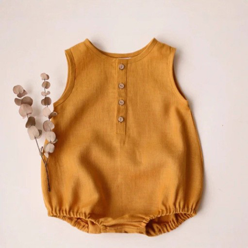 Newborn Baby Boys Linen Cotton - Baby Summer Linen Sleeveless Jumpsuit review and price