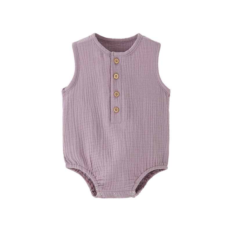 Summer Solid Newborn Baby 100% - Baby Summer Linen Sleeveless Jumpsuit review and price